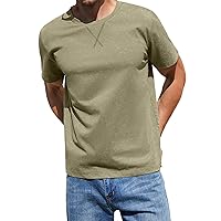Mens T-Shirts - Short Sleeve Crew Neck Casual Basic Tee Classic Tshirts - Midweight Durable