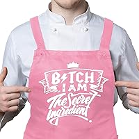 I Am the Secret Ingredient Funny Aprons Birthday Gifts for Men,Women,Husband, Brother, BBQ Chef Apron