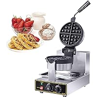 Commercial Waffle Maker Electric Waffle Iron Nonstick Restaurant Control Belgian Machine Commercial Lattice Cake Machine Temperature and Time for Household Bakeries Snack Bar 1200W