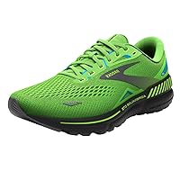 Brooks Men’s Adrenaline GTS 23 Supportive Running Shoe - Green Gecko/Grey/Atomic Blue - 12.5 Wide