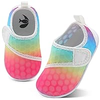 shopUAL Toddler Water Shoes Kids Girls Boys Beach Aqua Socks Skin Barefoot Walking Water Shoes Quick Dry Non-Slip Breathable Swim Pool Surf