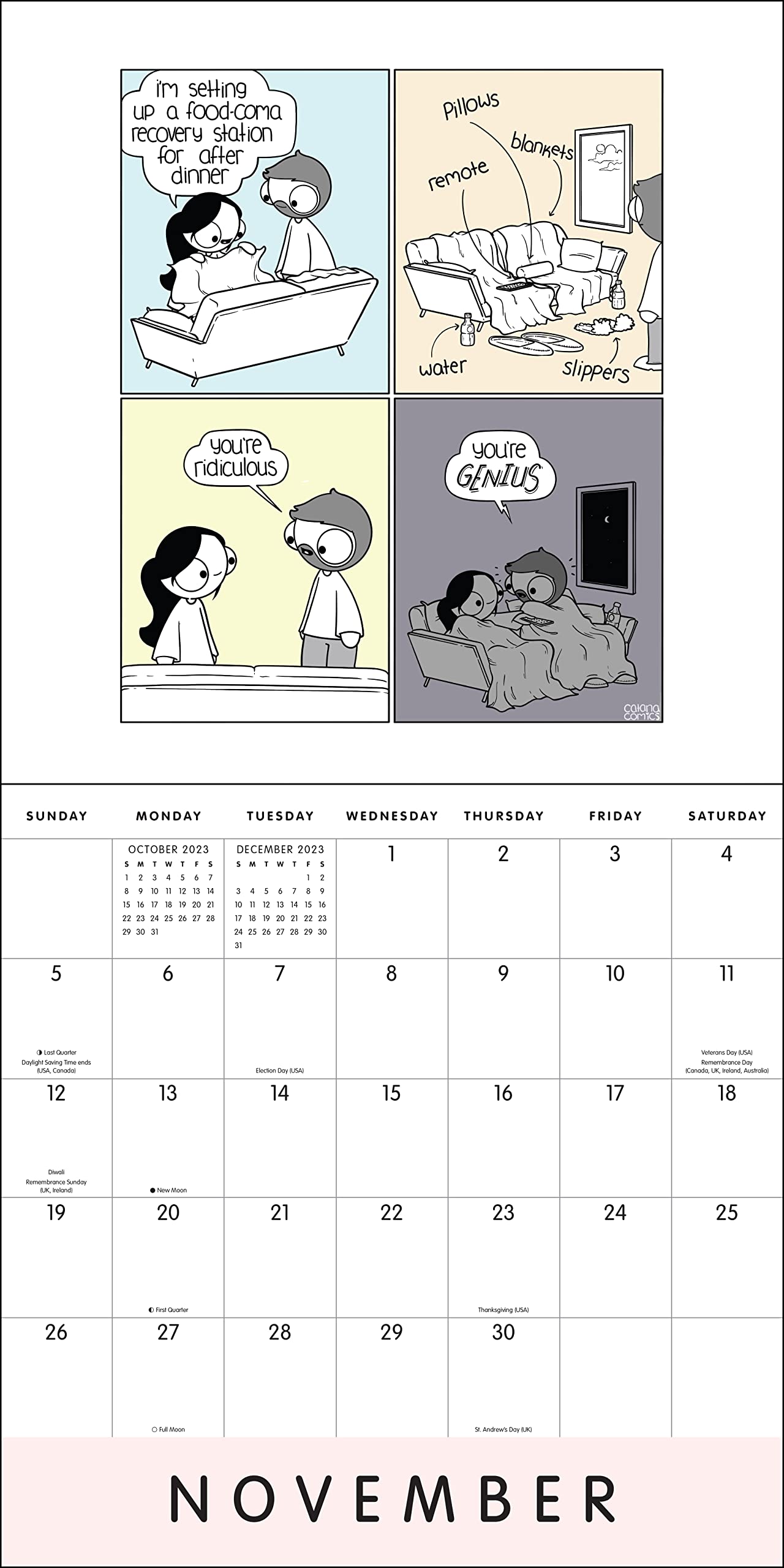 Catana Comics: Little Moments of Love 2023 Wall Calendar