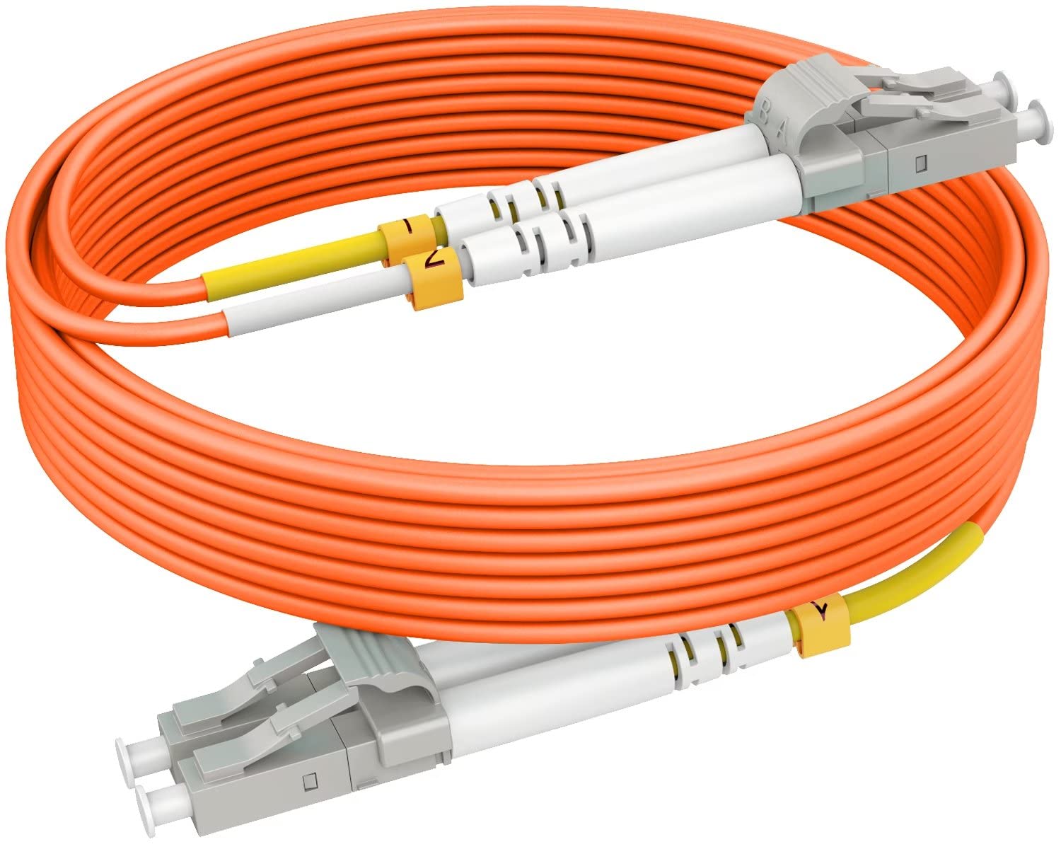 RamboCables 2m(6ft) LC LC OM2 Fiber Patch Cables MMF Multimode, Options 2m~150m, LC to LC Fiber Optic Patch Cords Duplex, 50/125μm 1G/10G LSZH