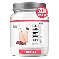 Isopure Whey Protein Isolate Powder Bundle with Pineapple Orange Banana and Mixed Berry Flavors, 16 Servings Each