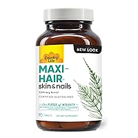 Country Life Maxi-Hair with 2000mcg of Biotin, Nourishes Hair, Skin and Nails 90 Tablets, Certified Gluten Free, Certified Vegetarian