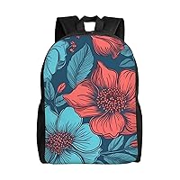 Painting Style Flowers Print Backpack for Women Men Lightweight Laptop Backpacks Travel Laptop Bag Casual Daypack