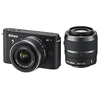 Nikon J2 10.1 MP HD Digital Camera with 10-30mm and 30-110mm VR Lenses (Black)