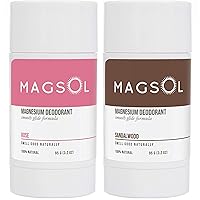 MagSol Organics Natural Deodorant for Women & Men - Rose & Sandalwood Scents, Aluminum Free, Baking Soda Free, Perfect for Sensitive Skin