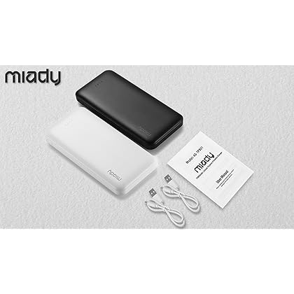 Miady 2-Pack 10000mAh Dual USB Portable Charger, USB-C Fast Charging Power Bank, Backup Charger for iPhone 14, Galaxy S22, Pixel and etc