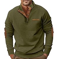 Mens Big and Tall Sweatshirt Long Sleeve Button Up Henley T-Shirts Solid Color Corduroy Pullover Tops
