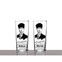 Custom Ataturk Raki Glass Set, Personalized Raki Glass Set, Mustafa Kemal Ataturk Raki Glasses, Custom Ouzo Glass, Turkish Raki Gift Set