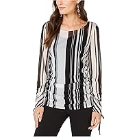 Womens Tie-Sleeve Pullover Blouse