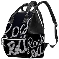 Rock Roll Diaper Bag Backpack Baby Nappy Changing Bags Multi Function Large Capacity Travel Bag