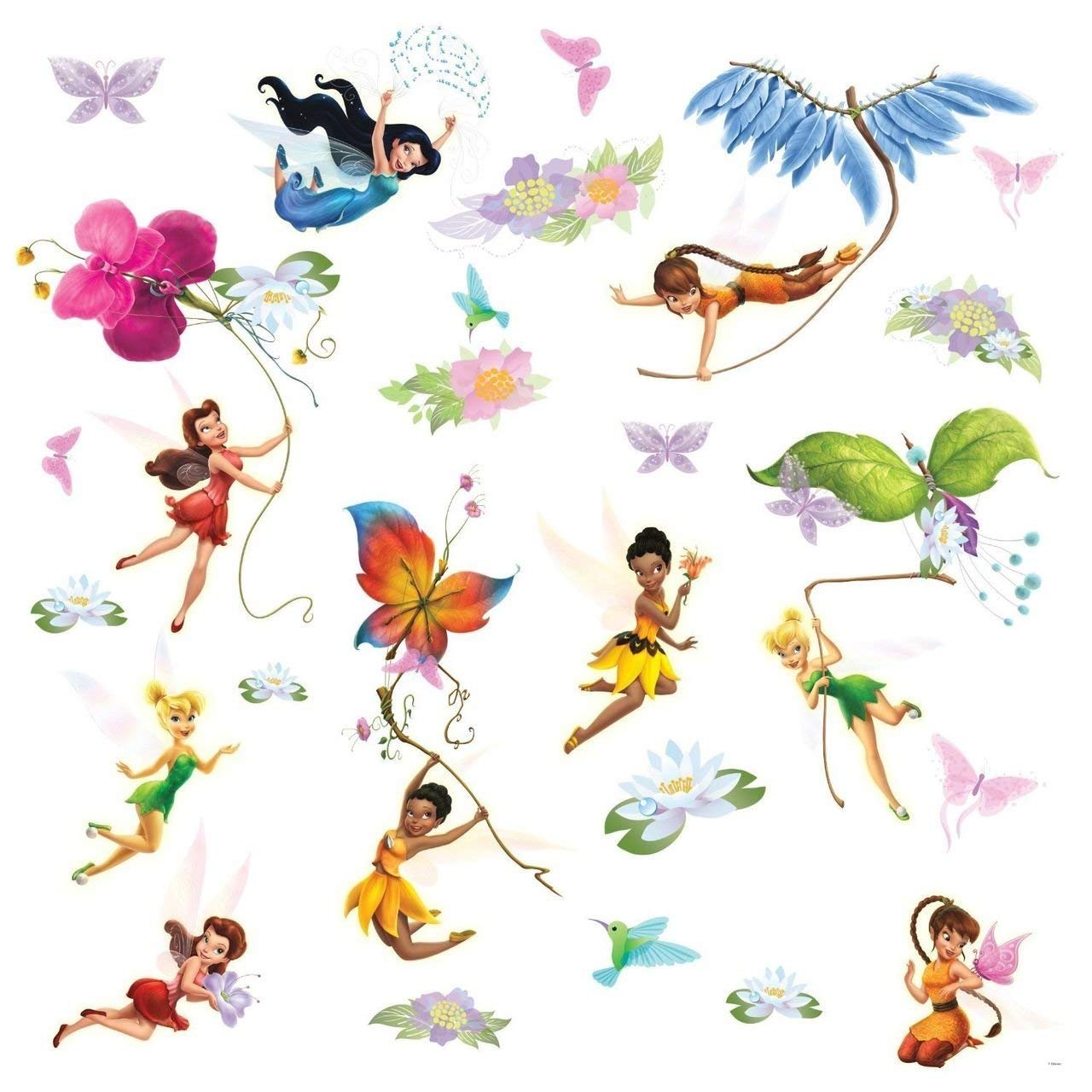 RoomMates RMK1493SCS Disney Fairies Peel and Stick Wall Decals
