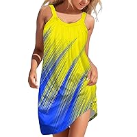 Drop Waist Dress,Women Beach Dress Stripe Sleeveless Backless Camisole Beach Mini Sundress Juniors Homecoming D