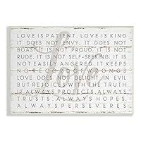 Love Is Patient Grey on White Planked Look Wall Plaque Art Design By Jennifer Pugh