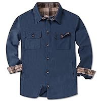 Cromoncent Mens Flannel Shirts Business Casual Long Sleeve Button Down Shirts