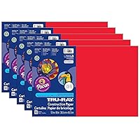 Tru-Ray® Construction Paper, Festive Red, 12
