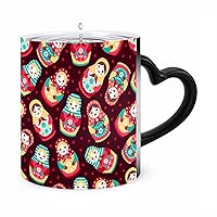 Colorful Cute Russian Dolls Coffee Mug Magic Heat Sensitive Color Changing Ceramic Mug Personalized Cup Funny Gift