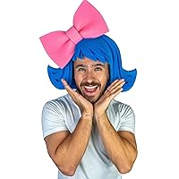 FOAM PARTY HATS: Wig with Large Bow - Cosplay Wigs - Drag Queen Wig - Party Favors - Photo Booth Props - Party Gift Wig - Party Hats - Fun Wigs - Hora Loca Props - Wedding Hats - Crazy Hat Day