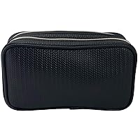 Conair Makeup Bag, Large Double Zip Toiletry and Cosmetic Bag, Perfect Size for Use At Home or Travel, Double Zip Organizer Shape in Black