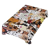 ALAZA Cute Dog Print Puppy Animal Cute Doodle Print Table Cloth Square 54 x 54 Inch Tablecloth Anti Wrinkle Table Cover for Dining Kitchen Parties