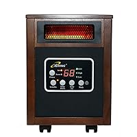 iLIVING ILG-918W Indoor Electric Space Infrared Heater, One, Dark Walnut