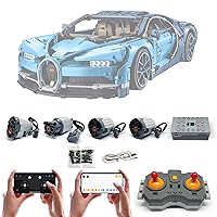 Power Functions Motor Accessories for Lego 42083 Bugatti Chiron, APP Control, Programmable, with Joystick Remote Control, 4 Motor (Model not Included)
