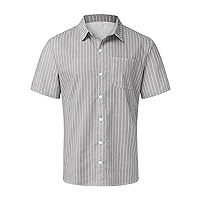 Mens Cotton Linen Shirt Button Down Solid T Shirt Tops Summer Short Sleeve Tees Casual Lapel Henley Blouses Clothes