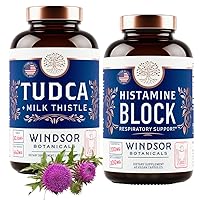 WINDSOR BOTANICALS Histamine Block Capsules and Tudca Plus Silymarin Milk Thistle Detox Bundle