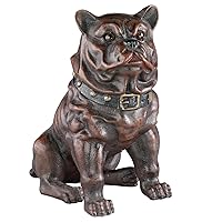 Design Toscano SP1347 Boss, The Sitting British Bulldog Collectors' Still Action Die-Cast Iron Coin Bank, Full Color