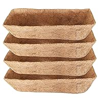 Coconut Liners for 4PCS 24 Inch Coconut Planter Liners Breathable Coconut Fibre Flower Basket Liners Coco Planter Liner for Window Box Wall Trough Planter Small Patio Goods