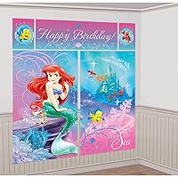 Disney Ariel Little Mermaid Birthday Party Scene Setters Decoration (5 Pack), Multi Color, 59