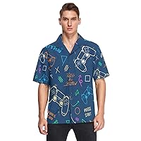 Video Game Funny Men's Hawaiian Shirts Short Sleeve Button Down Vacation Mens Beach Shirts