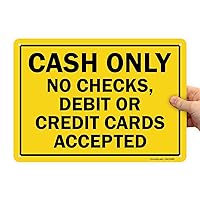 “Cash Only - No Checks, Debit Or Credit Cards Accepted” Sign | 10