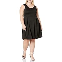 Star Vixen Women's Plus-Size Sleeveless Box-Pleat Dress