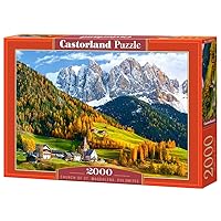CASTORLAND 2000 Piece Jigsaw Puzzles, Church of St. Magdalena, Dolomites, Italy, Europe, Scenic Puzzle, Travel-Inspired Puzzle, Adult Puzzle, Castorland C-200610-2