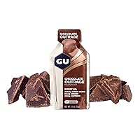 GU Energy Original Sports Nutrition Energy Gel, Vegan, Gluten-Free, Kosher, and Dairy-Free On-the-Go Energy for Any Workout, 24-Count, Chocolate Outrage