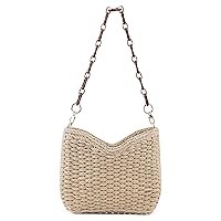 Straw Shoulder Bag for Women Summer Beach Straw Purse Woven Handbags Small Chain Tote Bag Travel Vacation 2023
