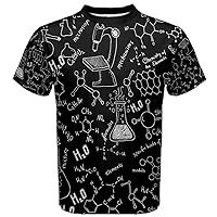 CowCow Mens Comfy Shirt Organic Chemistry Pattern with Formulas Soft Cotton Tee, XS-5XL