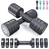 Adjustable Dumbbells Hand Weights Set: Sportneer 1 Pair 4 6 8 10lb (2-5lb Each) Free Weights Fast Adjust Dumbbell Weight Set of 2 for Women Men Home Gym Workout Strength Training Equipments