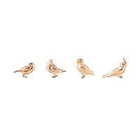 Three By Three Seattle Solid Cast Bird Magnets Copper Pack of 4 (22233)