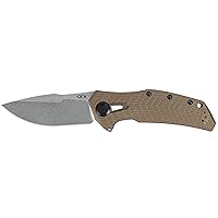 0308 Folding Knife, Premium CPM 20CV Blade Steel, Manual KVT Opening, Coyote Tan G10 Handle, Made in the USA, 3.7 Inch