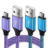 Android Charger Micro USB Cable 2 Pack 6ft Long Braided Cords Fast Charging Compatible for Samsung Galaxy S7 S6 Edge/Active, J8 J7 J3 V, Moto E5 G5 G6 Play, Tablet, PS4 Pro Slim, Note 4 5, LG G3 G4 Q6