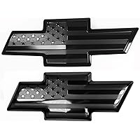 Front and Rear Tailgate American Flag Overlay Metal Emblem for 2007-2014 Suburban Tahoe Black