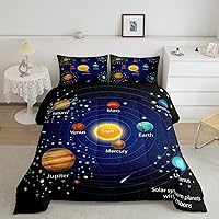 Feelyou Outer Space Comforter Set Boys Universe Planet Bedding Set for Kids Boys Girls Galaxy Comforter Planet Quilt Set 1 Comforter Set with 1 Pillowcase Twin Size