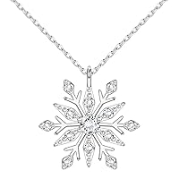 MILACOLATO Snowflake Necklace 925 Sterling Silver Snowflake Pendant Necklace 18K Gold Plated Sparkle Cubic Zirconia Snowflake Necklace Thanksgiving Xmas Christmas Jewerly Gifts for Women Girls
