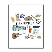 Moonlight Makers Funny Wall Decor With Sayings, Nashville Collage, Funny Wall Art, Decor for Bedroom, Bathroom, Kitchen, Office, Living Room, Apartment, and Dorm Room (8