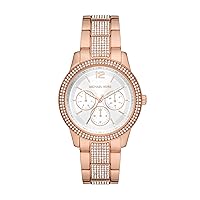 Michael Kors Tibby Women's Watch, Stainless Steel and Pavé Crystal Multifunction Watch for Women