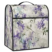 Floral Delicate Lavender Purple (04) Coffee Maker Dust Cover Mixer Cover with Pockets and Top Handle Toaster Covers Bread Machine Covers for Kitchen Cafe Bar Home Decor